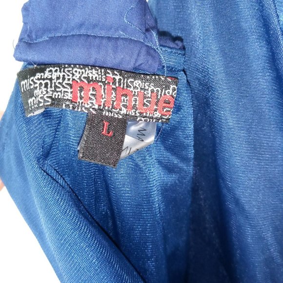 Miss Minuet Navy Dress Juniors Large Ruffled Strap Pleating Dance/Prom/Party EXC - Picture 9 of 11